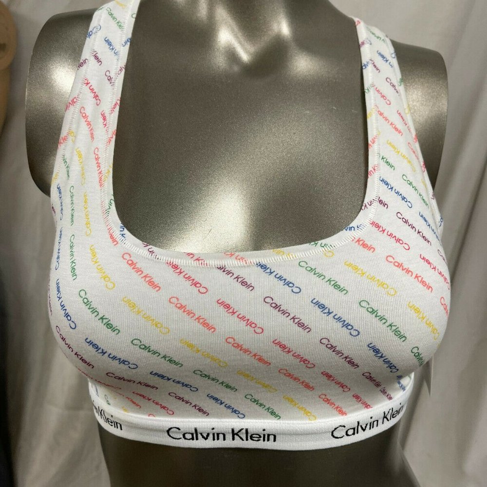 CALVIN KLEIN WOMEN'S UNLINED PRIDE BRALETTE SIZE SMALL NEW QP10360-163